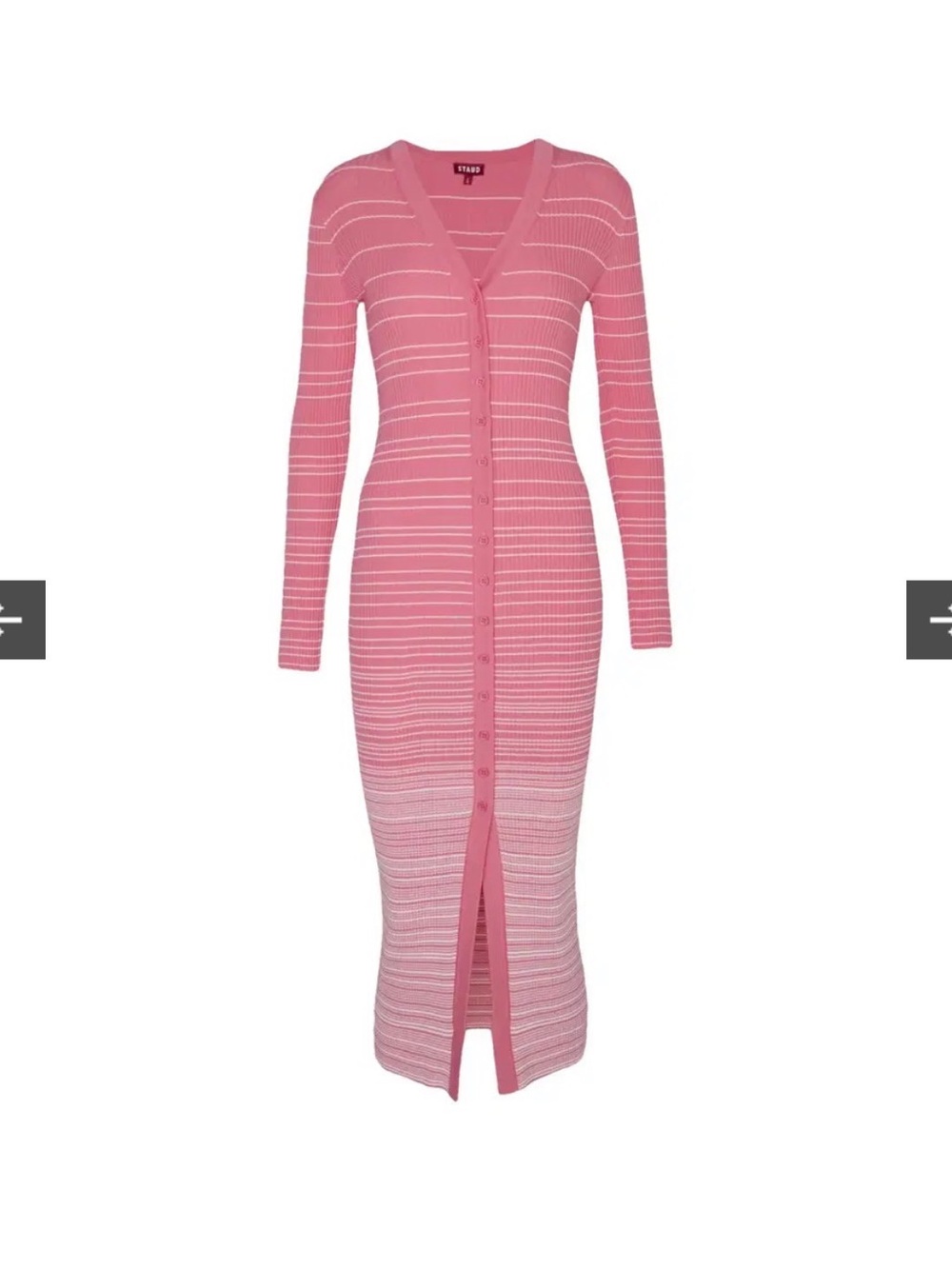 Staud Shoko Pink/ White Striped Midi Sweater Dress.Small. Excellent Condition